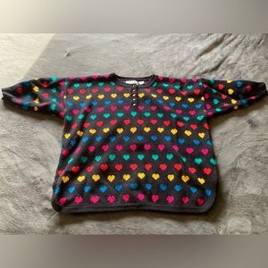 80s heart sweater